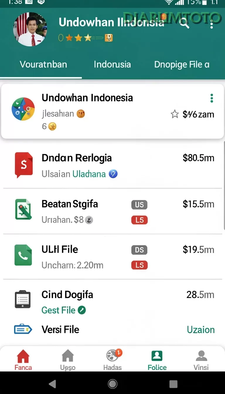 Cuplikan layar 77RP — pengaturan akun