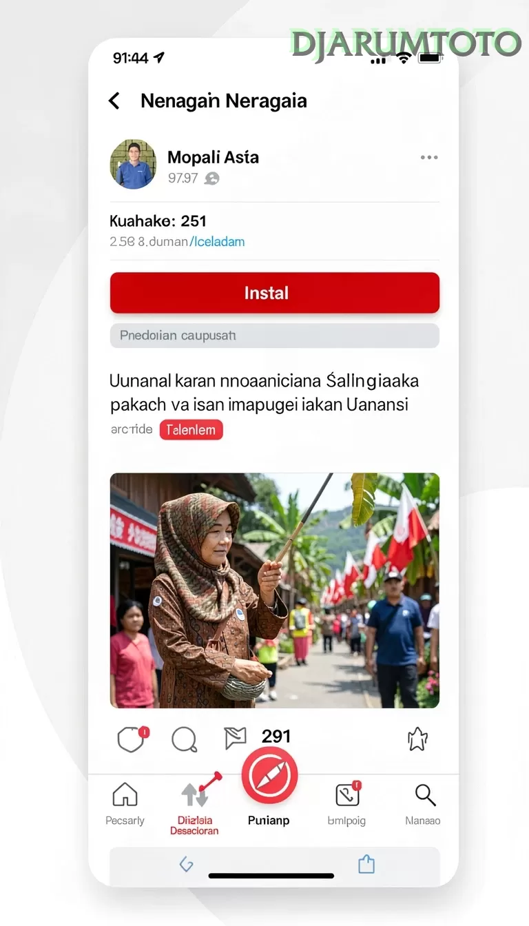 Cuplikan layar GALAXY77 — menu navigasi